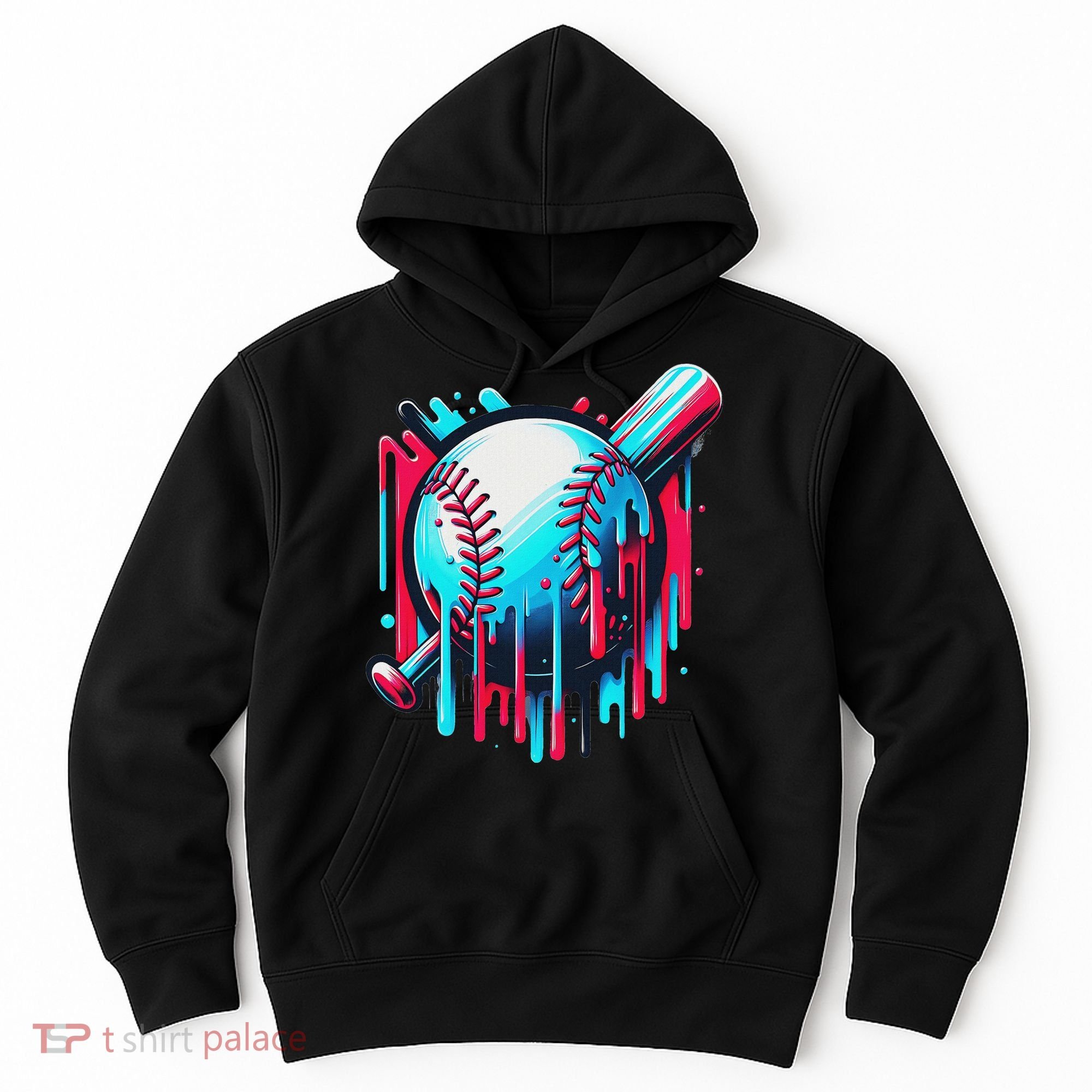Baseball Homeplate Drip Ice Cream Sprinkles Dripping Candy Hoodie