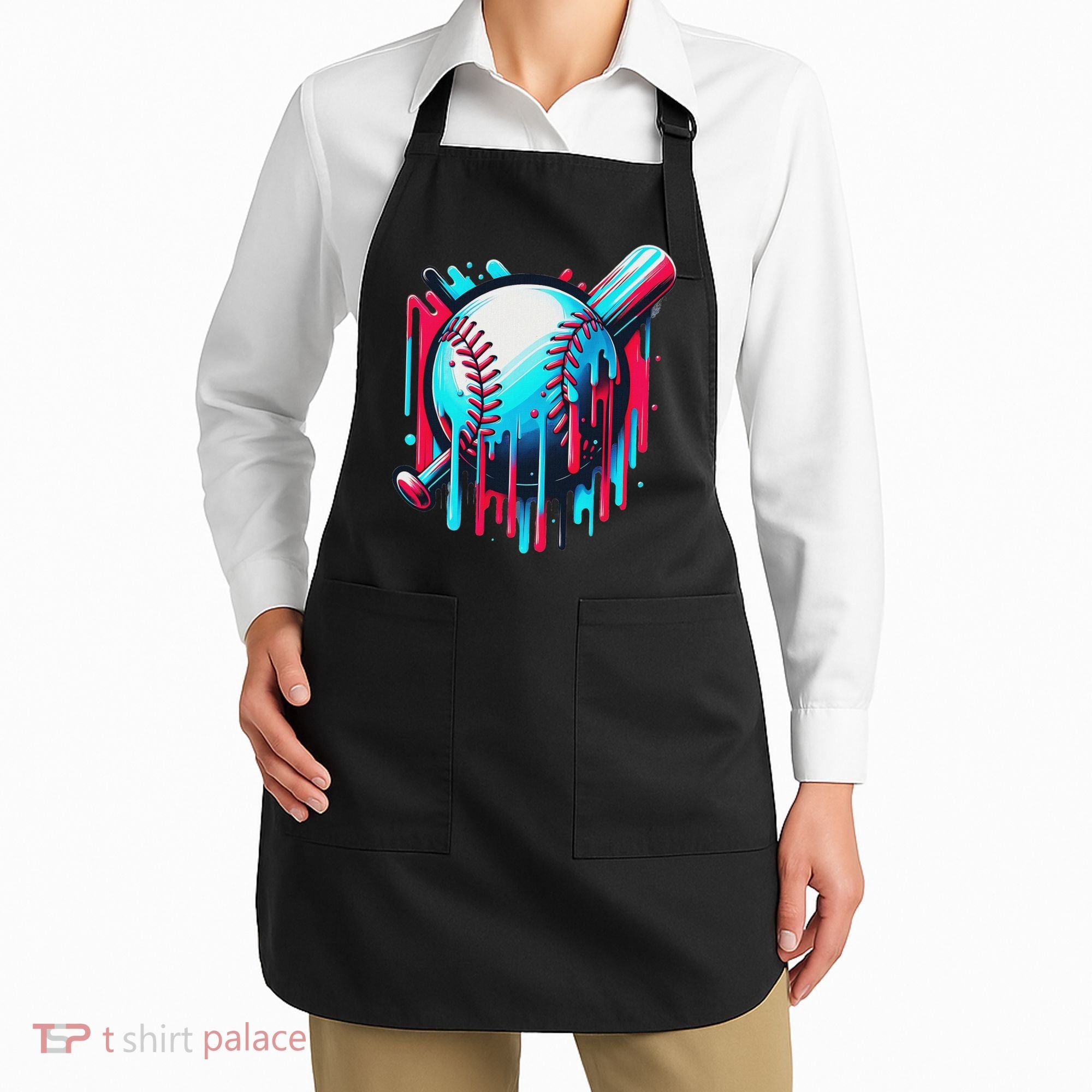 Baseball Homeplate Drip Ice Cream Sprinkles Dripping Candy Apron
