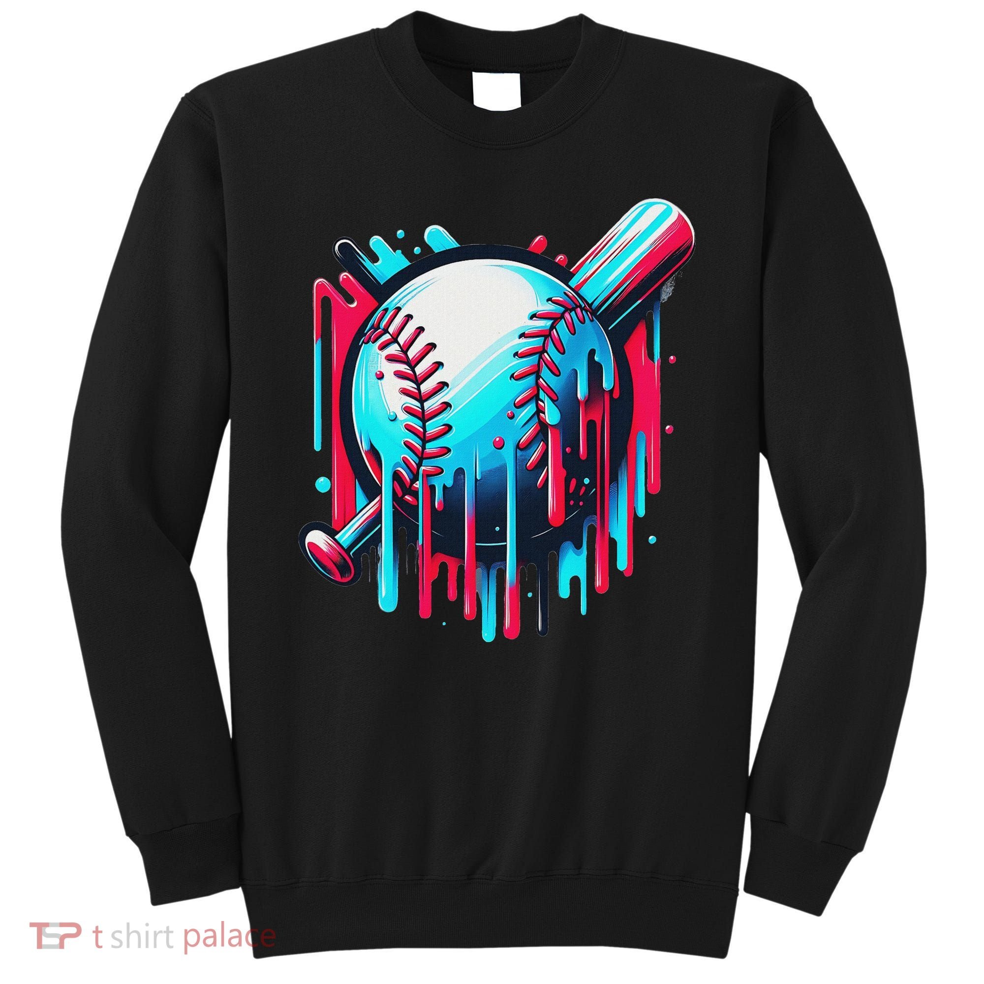 Baseball Homeplate Drip Ice Cream Sprinkles Dripping Candy Sweatshirt
