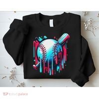 Baseball Homeplate Drip Ice Cream Sprinkles Dripping Candy Sweatshirt thumb 2