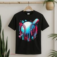 Baseball Homeplate Drip Ice Cream Sprinkles Dripping Candy T-Shirt thumb 2