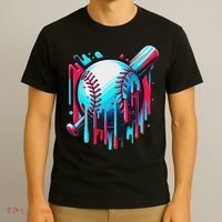 Baseball Homeplate Drip Ice Cream Sprinkles Dripping Candy T-Shirt thumb 3