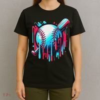 Baseball Homeplate Drip Ice Cream Sprinkles Dripping Candy T-Shirt thumb 4