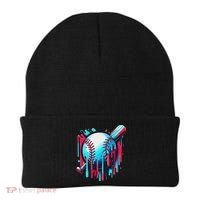Baseball Homeplate Drip Ice Cream Sprinkles Dripping Candy Beanie thumb 0