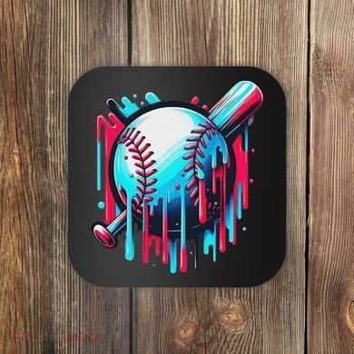 Baseball Homeplate Drip Ice Cream Sprinkles Dripping Candy Coaster