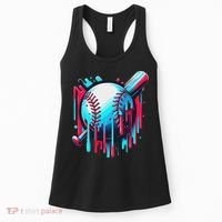 Baseball Homeplate Drip Ice Cream Sprinkles Dripping Candy Women's Tank Top thumb 0