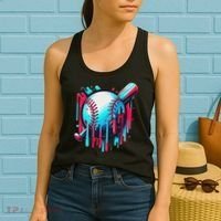 Baseball Homeplate Drip Ice Cream Sprinkles Dripping Candy Women's Tank Top thumb 2