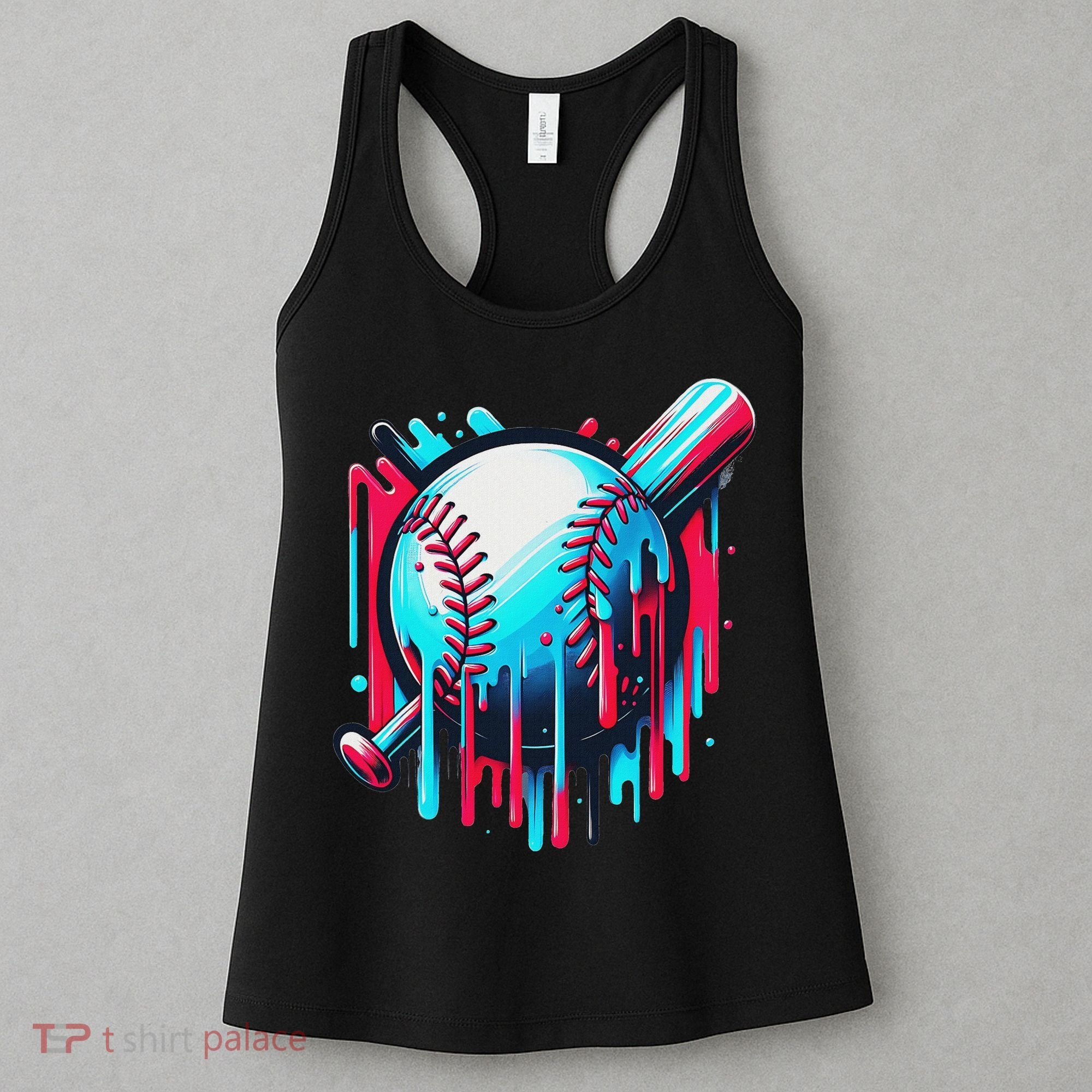 Baseball Homeplate Drip Ice Cream Sprinkles Dripping Candy Women's Tank Top