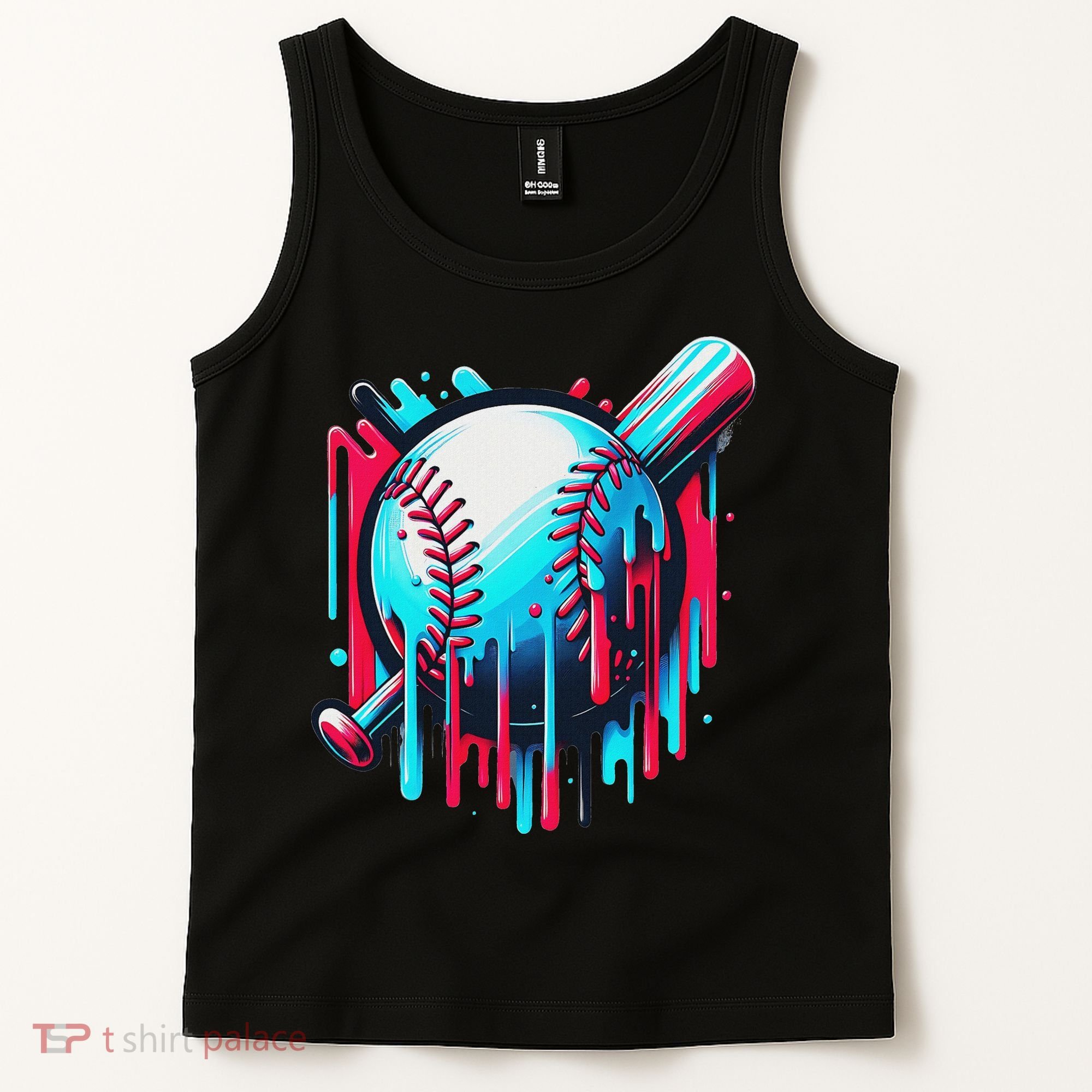 Baseball Homeplate Drip Ice Cream Sprinkles Dripping Candy Tank Top