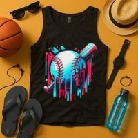 Baseball Homeplate Drip Ice Cream Sprinkles Dripping Candy Tank Top thumb 4