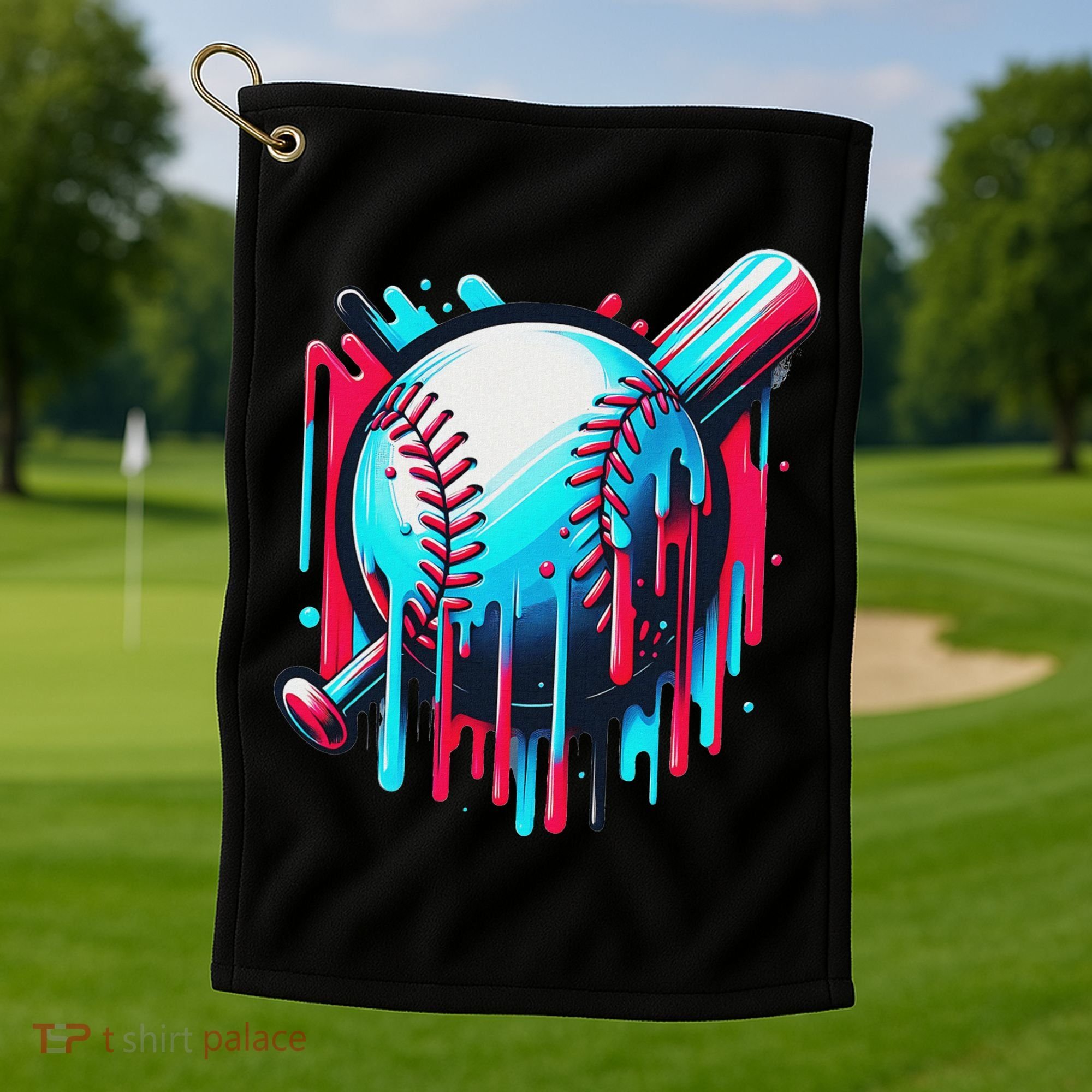 Baseball Homeplate Drip Ice Cream Sprinkles Dripping Candy Golf Towel