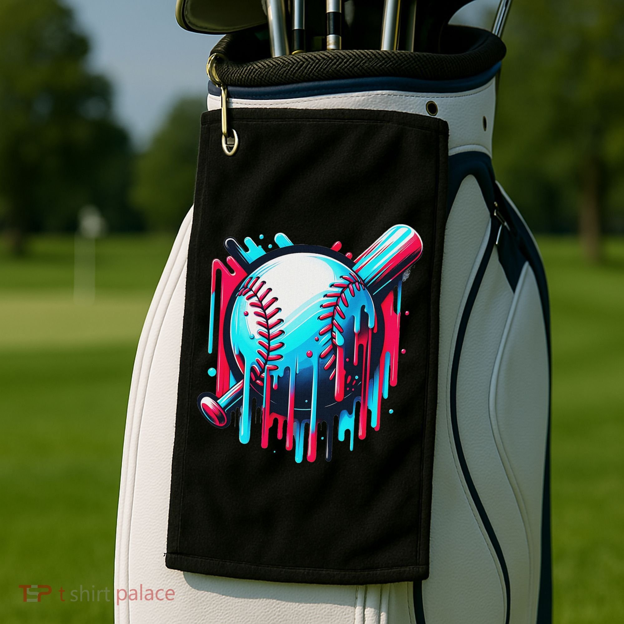Baseball Homeplate Drip Ice Cream Sprinkles Dripping Candy Golf Towel