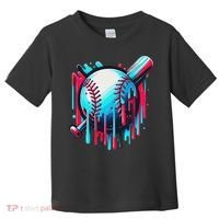Baseball Homeplate Drip Ice Cream Sprinkles Dripping Candy Toddler T-Shirt thumb 0