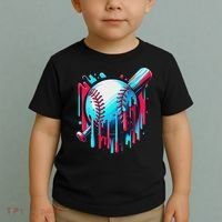 Baseball Homeplate Drip Ice Cream Sprinkles Dripping Candy Toddler T-Shirt thumb 2