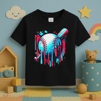 Baseball Homeplate Drip Ice Cream Sprinkles Dripping Candy Toddler T-Shirt thumb 3