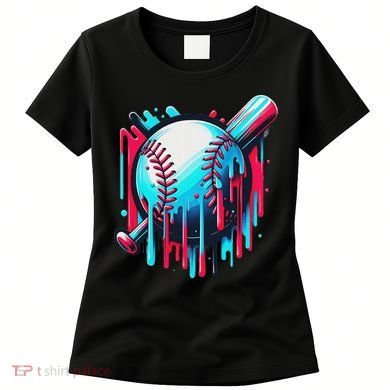Baseball Homeplate Drip Ice Cream Sprinkles Dripping Candy Women's T-Shirt