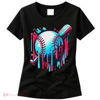 Baseball Homeplate Drip Ice Cream Sprinkles Dripping Candy Women's T-Shirt thumb 0