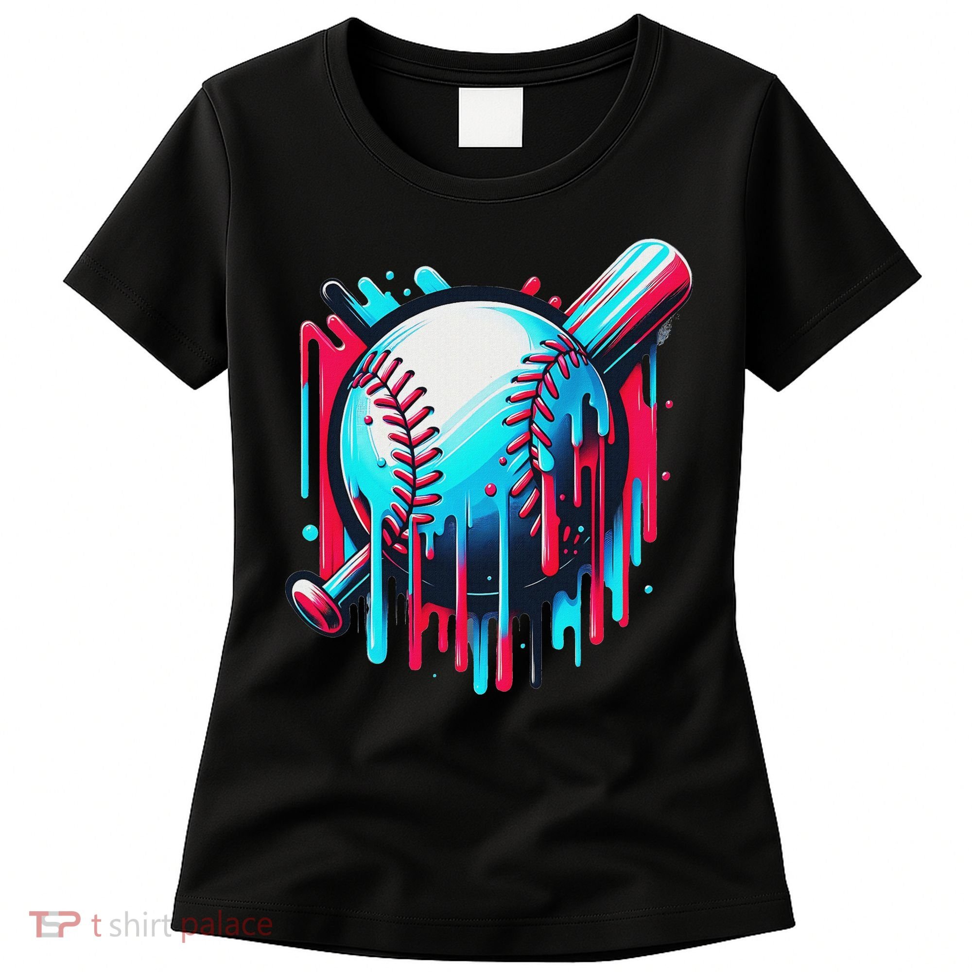 Baseball Homeplate Drip Ice Cream Sprinkles Dripping Candy Women's T-Shirt