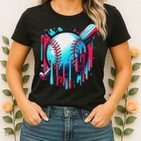 Baseball Homeplate Drip Ice Cream Sprinkles Dripping Candy Women's T-Shirt thumb 2