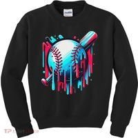 Baseball Homeplate Drip Ice Cream Sprinkles Dripping Candy Kids Sweatshirt thumb 0