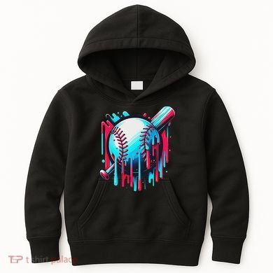 Baseball Homeplate Drip Ice Cream Sprinkles Dripping Candy Kids Hoodie