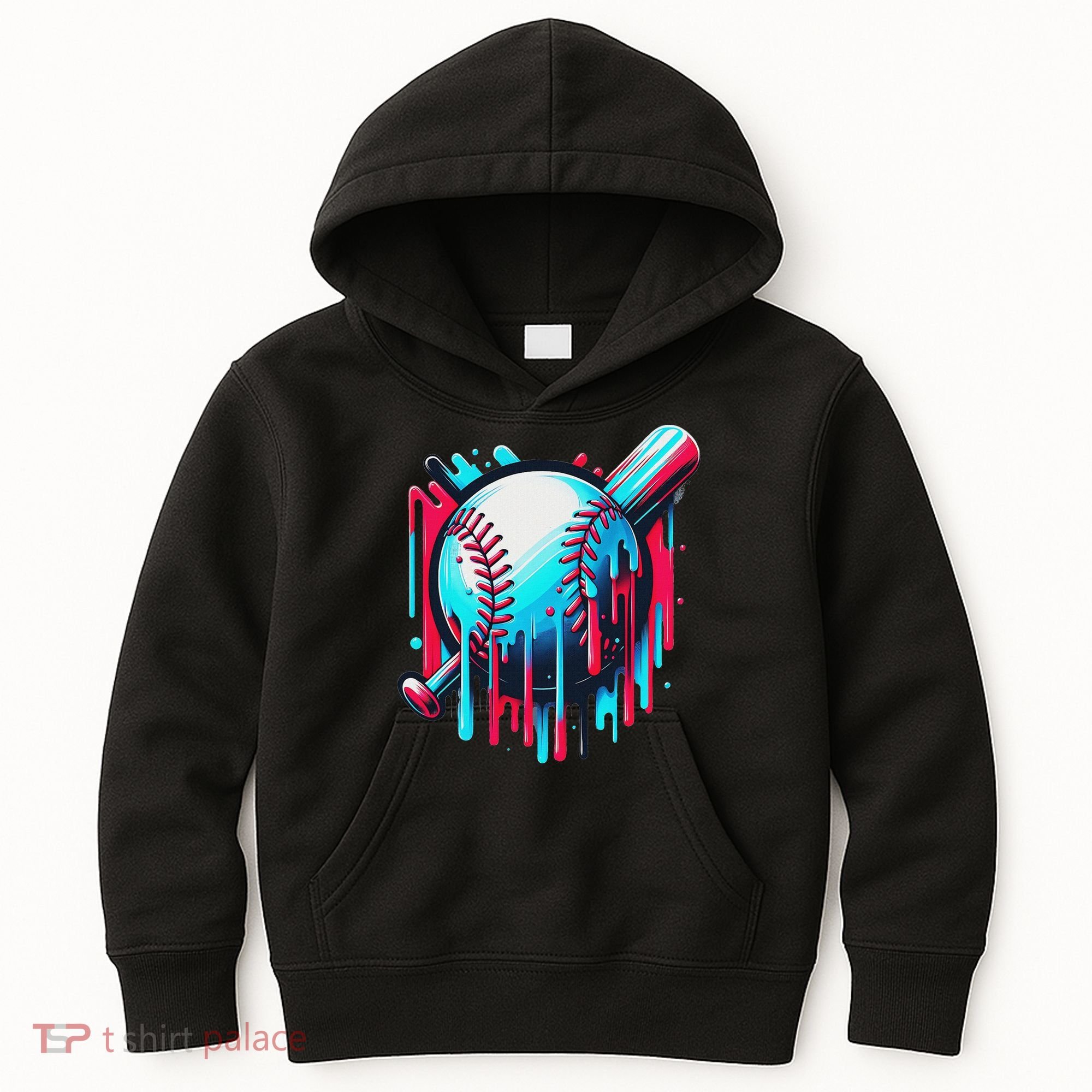 Baseball Homeplate Drip Ice Cream Sprinkles Dripping Candy Kids Hoodie