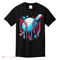 Baseball Homeplate Drip Ice Cream Sprinkles Dripping Candy Kids T-Shirt thumb 0
