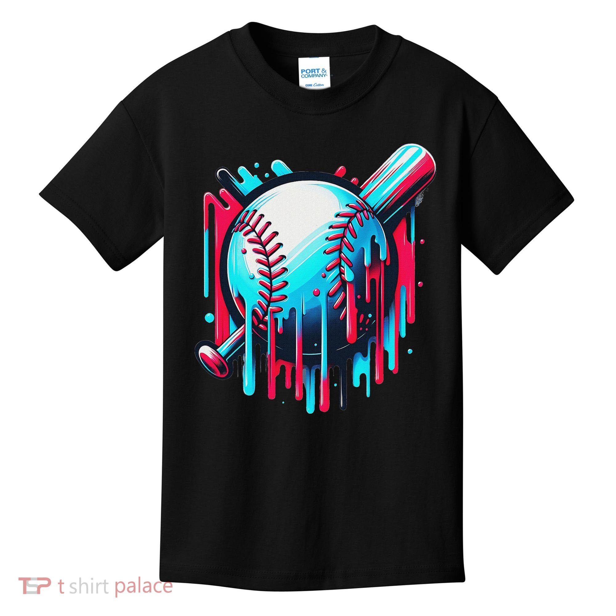 Baseball Homeplate Drip Ice Cream Sprinkles Dripping Candy Kids T-Shirt