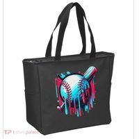 Baseball Homeplate Drip Ice Cream Sprinkles Dripping Candy Tote Bag thumb 2