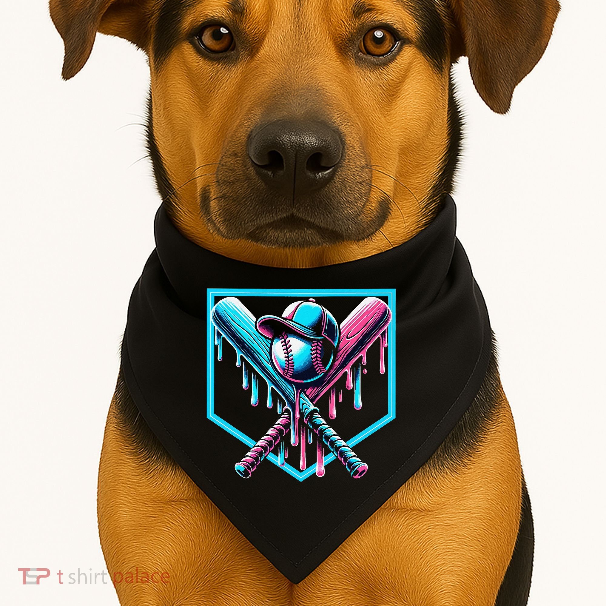 Baseball Home Drip  Baseball Bat Gift USA-Made Doggie Bandana