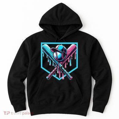 Baseball Home Drip  Baseball Bat Gift Hoodie