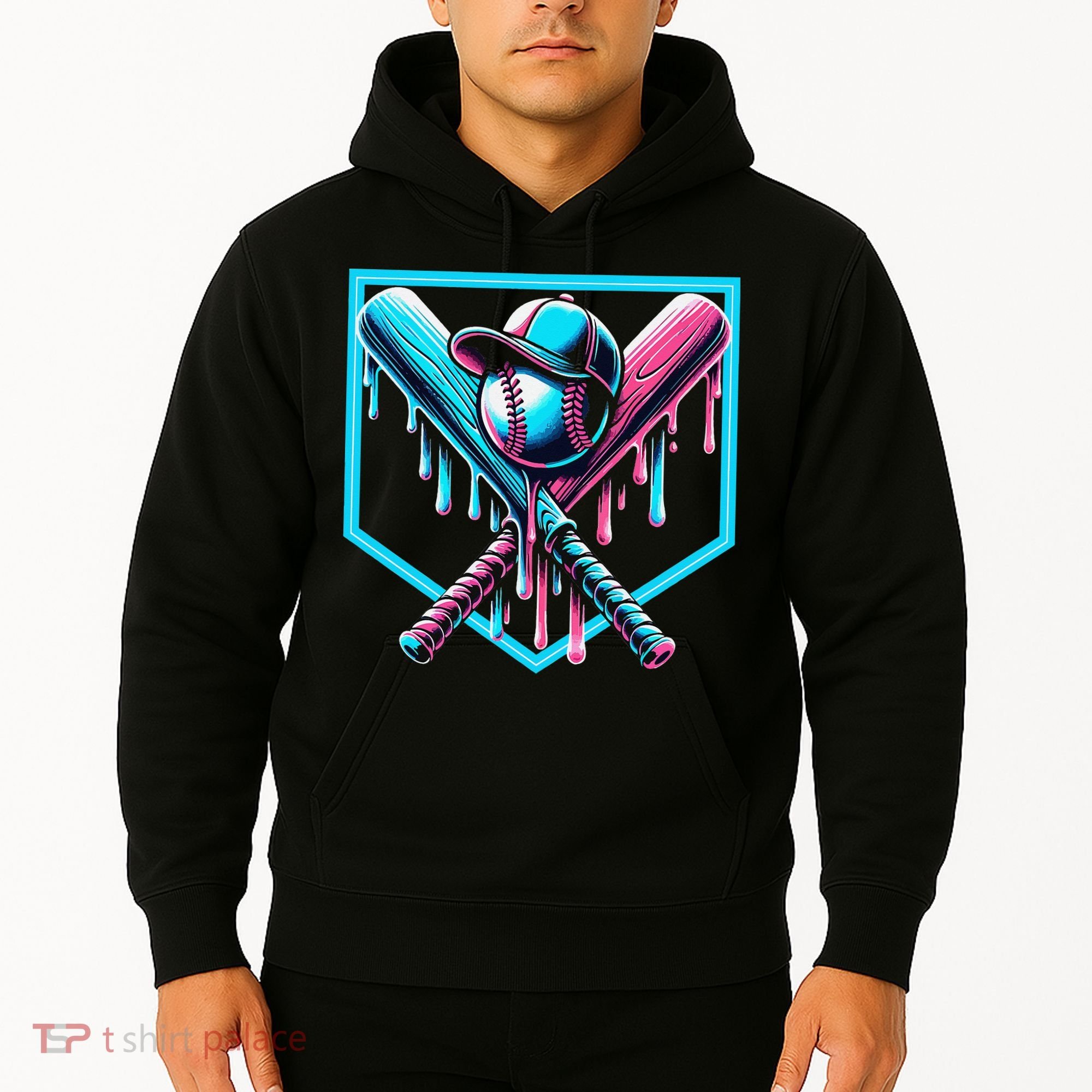 Baseball Home Drip  Baseball Bat Gift Hoodie