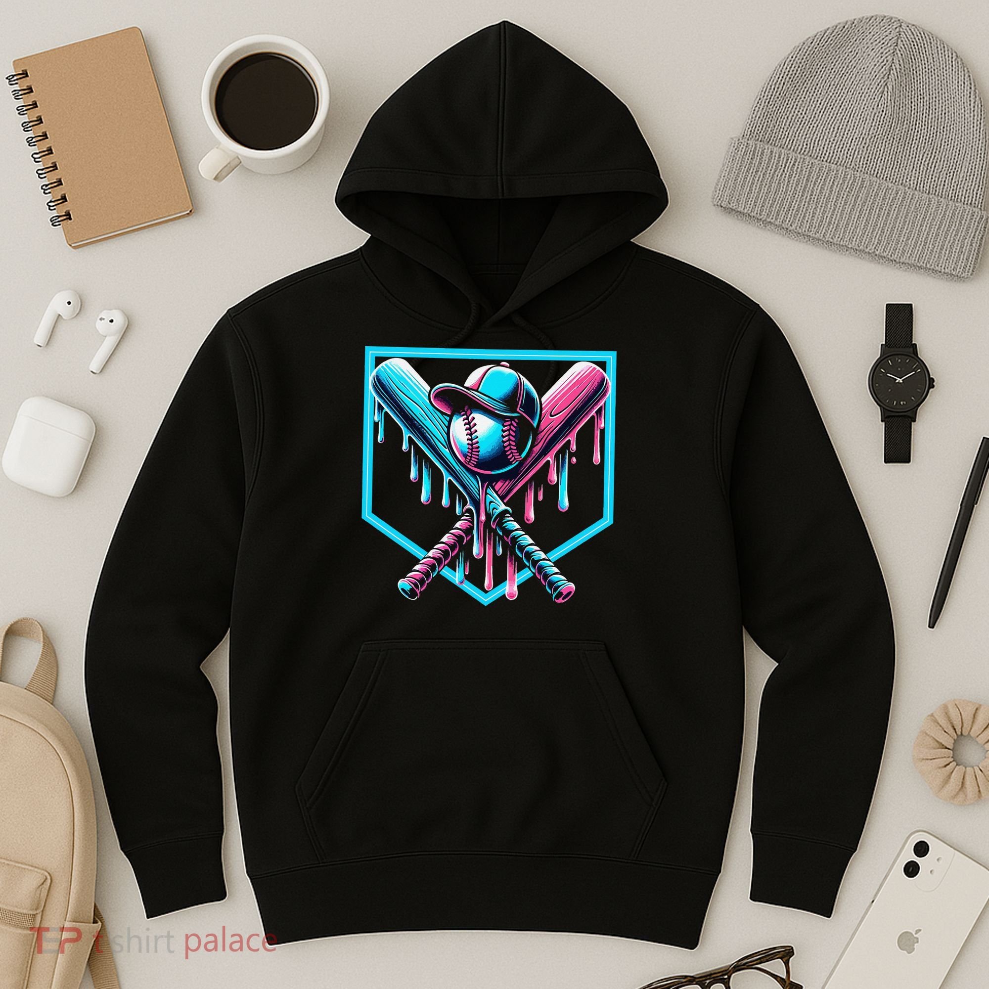 Baseball Home Drip  Baseball Bat Gift Hoodie