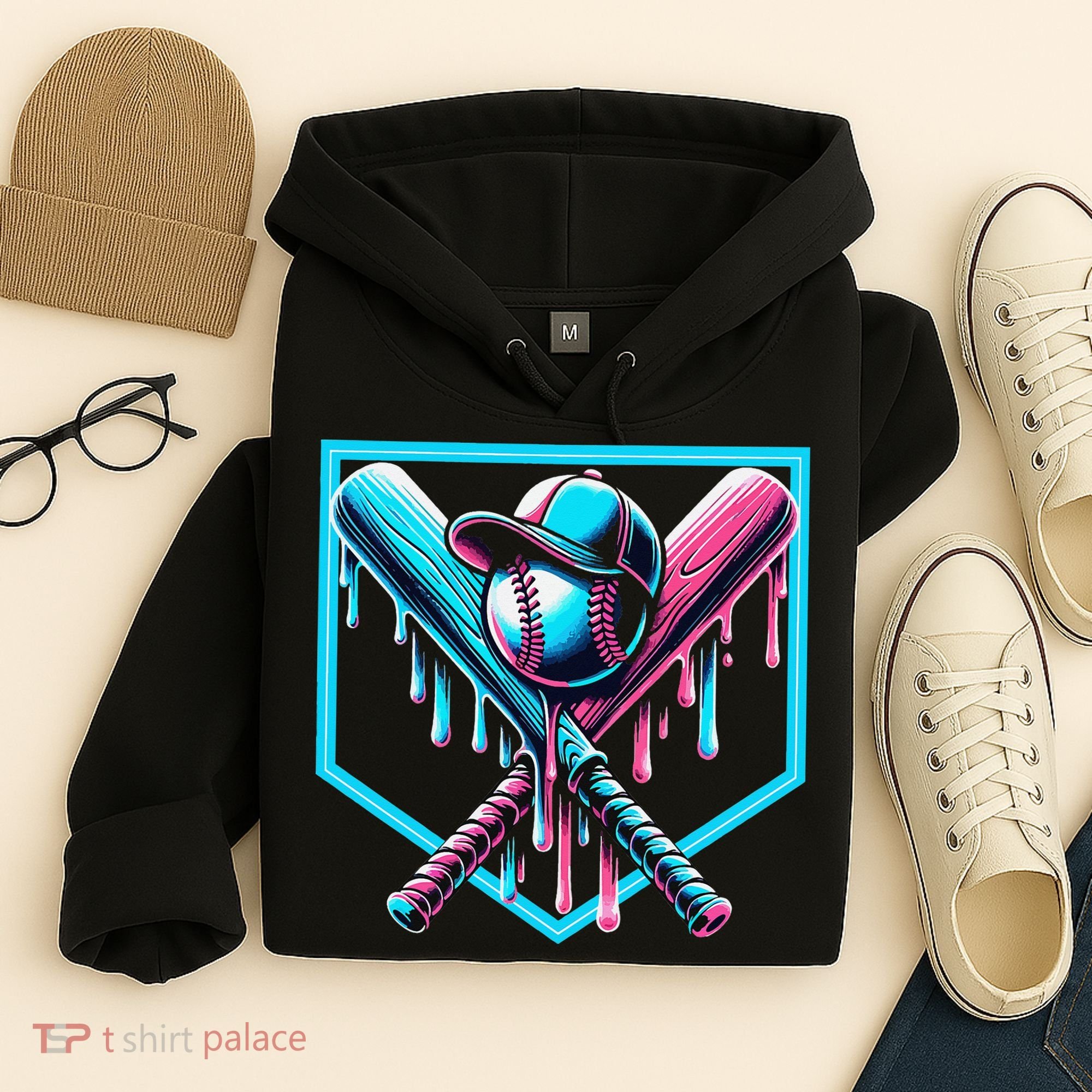 Baseball Home Drip  Baseball Bat Gift Hoodie