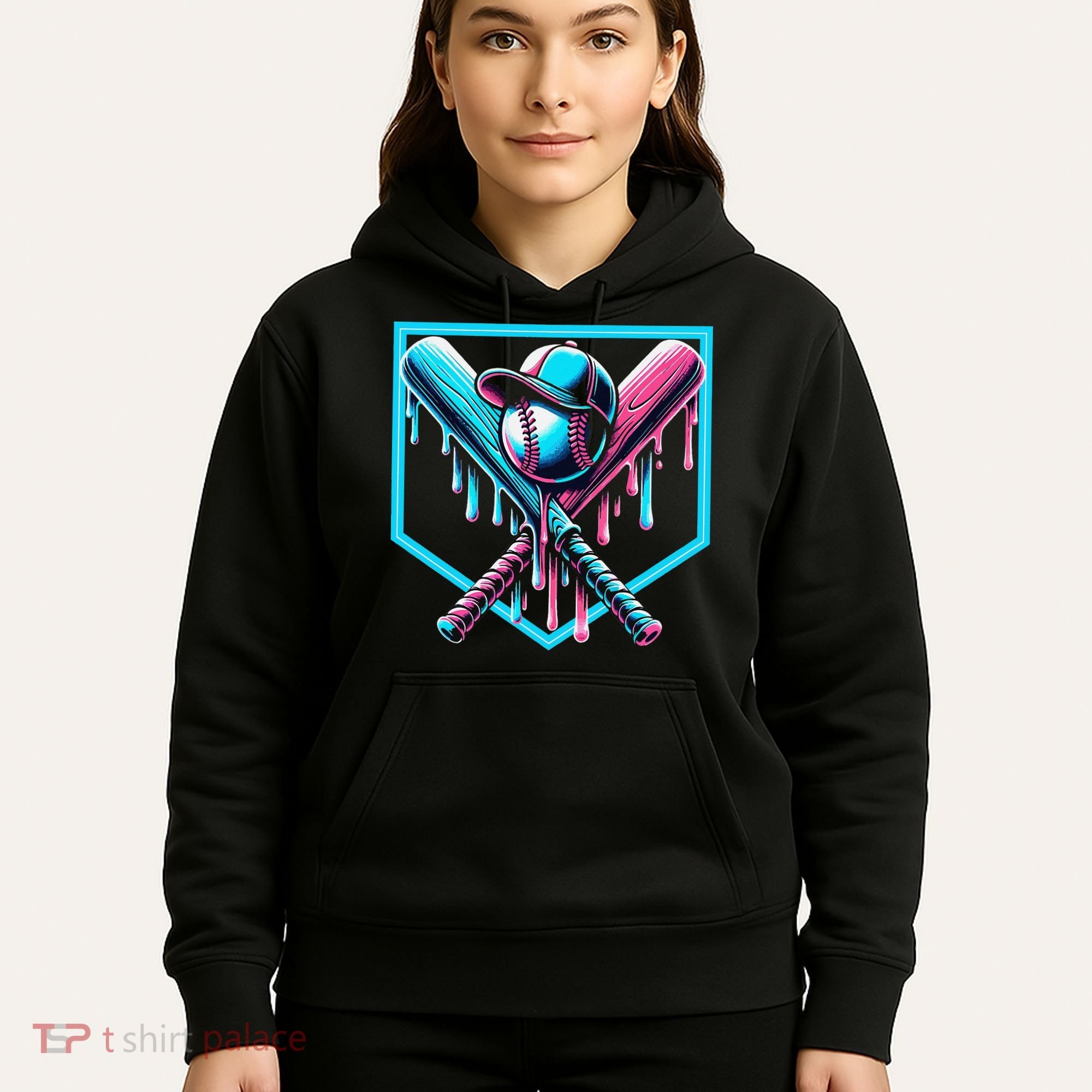 Baseball Home Drip  Baseball Bat Gift Hoodie