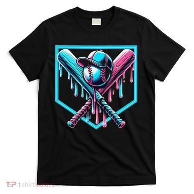 Baseball Home Drip  Baseball Bat Gift T-Shirt