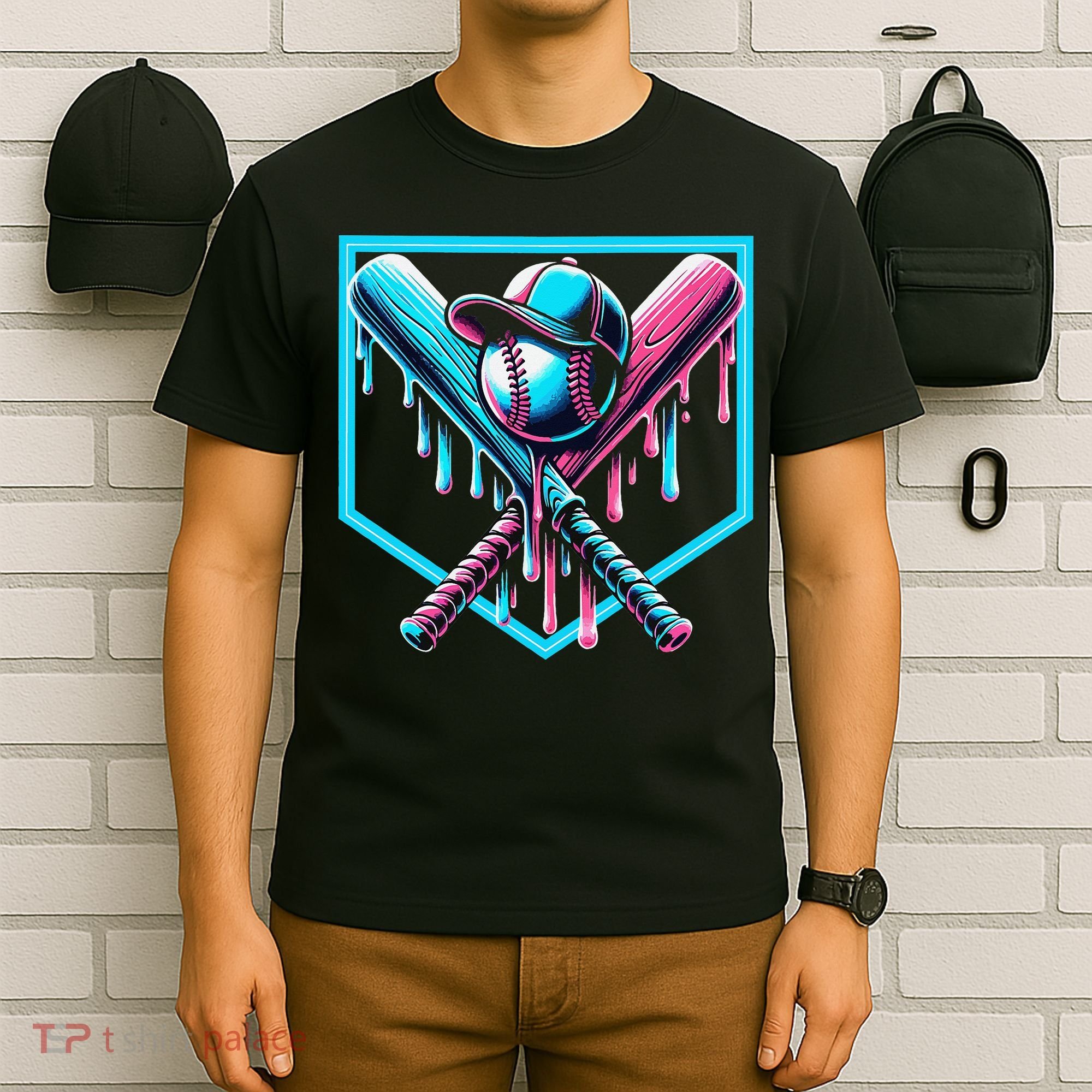 Baseball Home Drip  Baseball Bat Gift T-Shirt