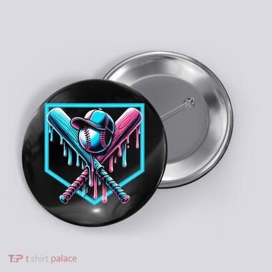 Baseball Home Drip  Baseball Bat Gift Button