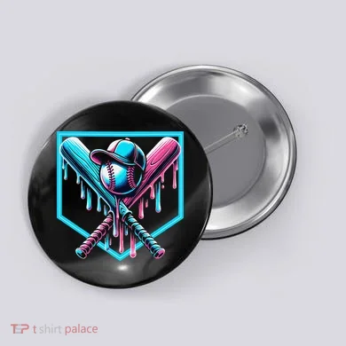 Baseball Home Drip  Baseball Bat Gift Button