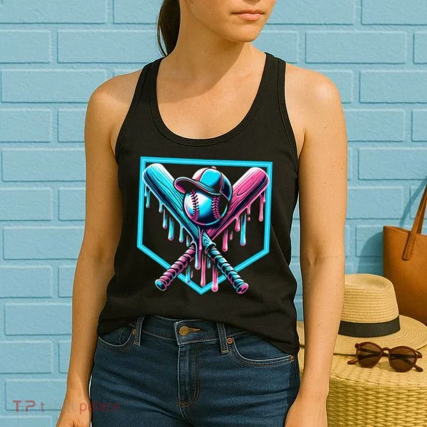 Baseball Home Drip  Baseball Bat Gift Women's Tank Top