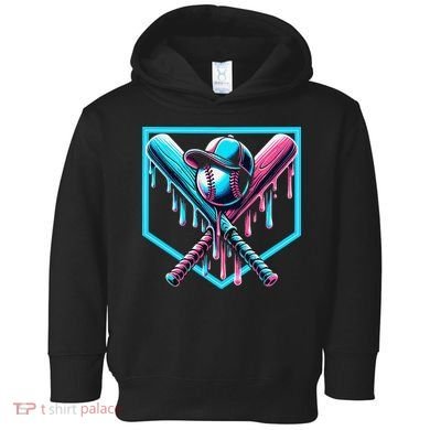 Baseball Home Drip  Baseball Bat Gift Toddler Hoodie