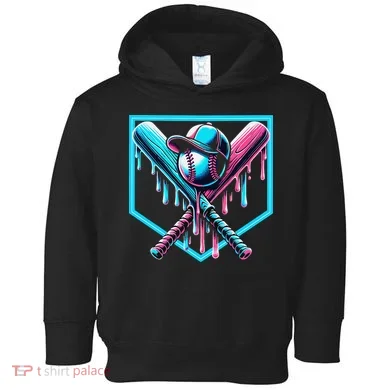 Baseball Home Drip  Baseball Bat Gift Toddler Hoodie