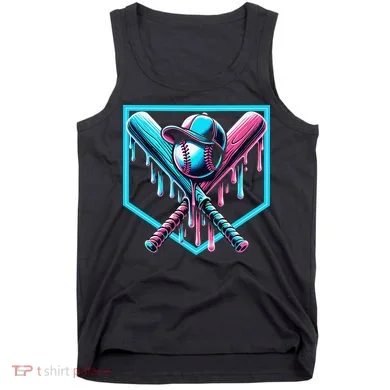 Baseball Home Drip  Baseball Bat Gift Tank Top