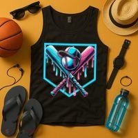 Baseball Home Drip  Baseball Bat Gift Tank Top thumb 4