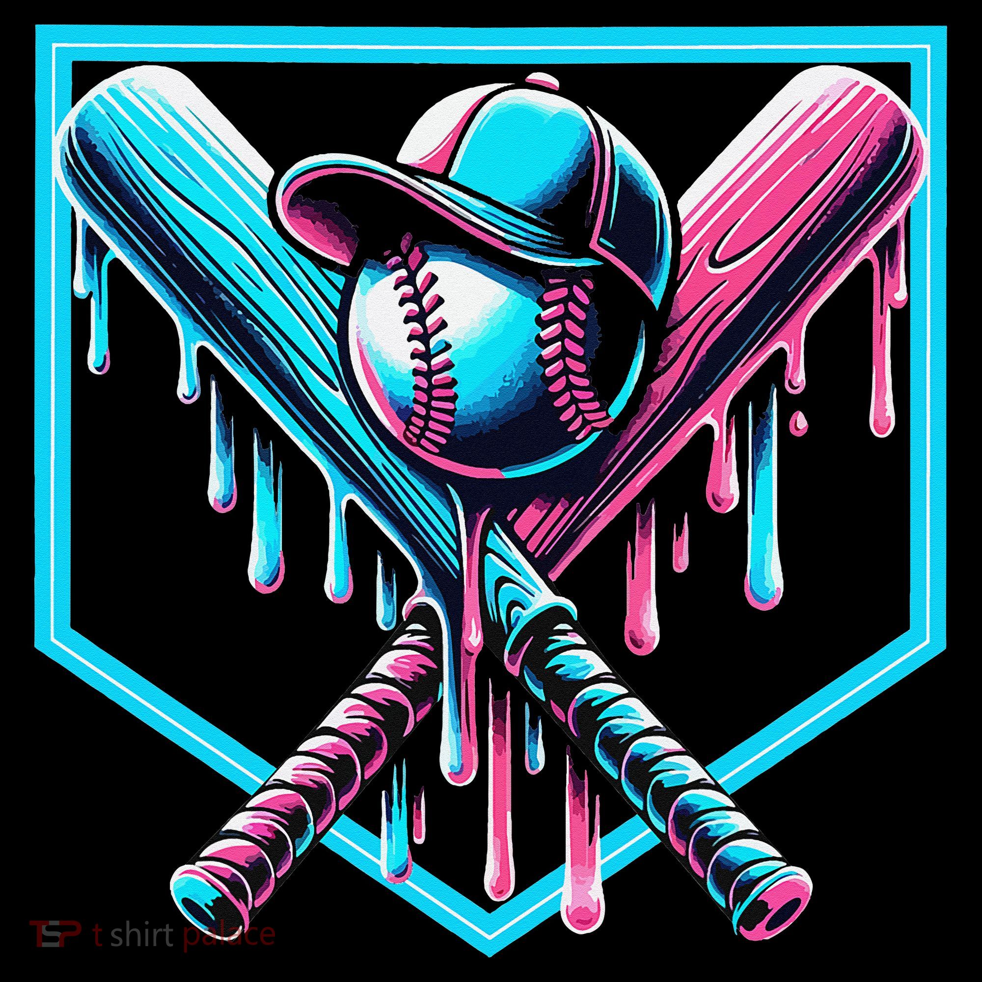 Baseball Home Drip  Baseball Bat Gift Tank Top