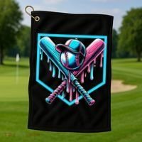 Baseball Home Drip  Baseball Bat Gift Golf Towel thumb 1
