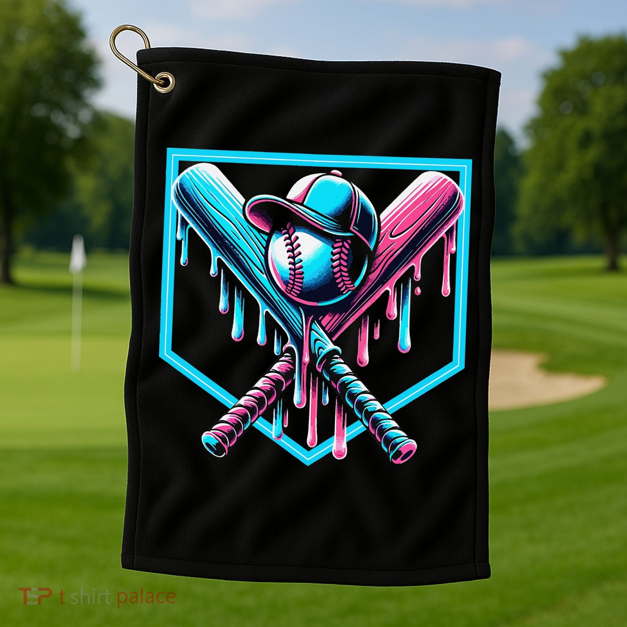 Baseball Home Drip  Baseball Bat Gift Golf Towel