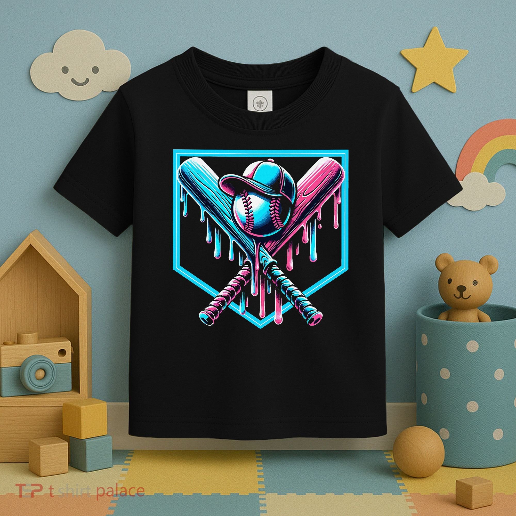 Baseball Home Drip  Baseball Bat Gift Toddler T-Shirt
