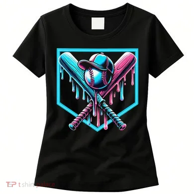 Baseball Home Drip  Baseball Bat Gift Women's T-Shirt