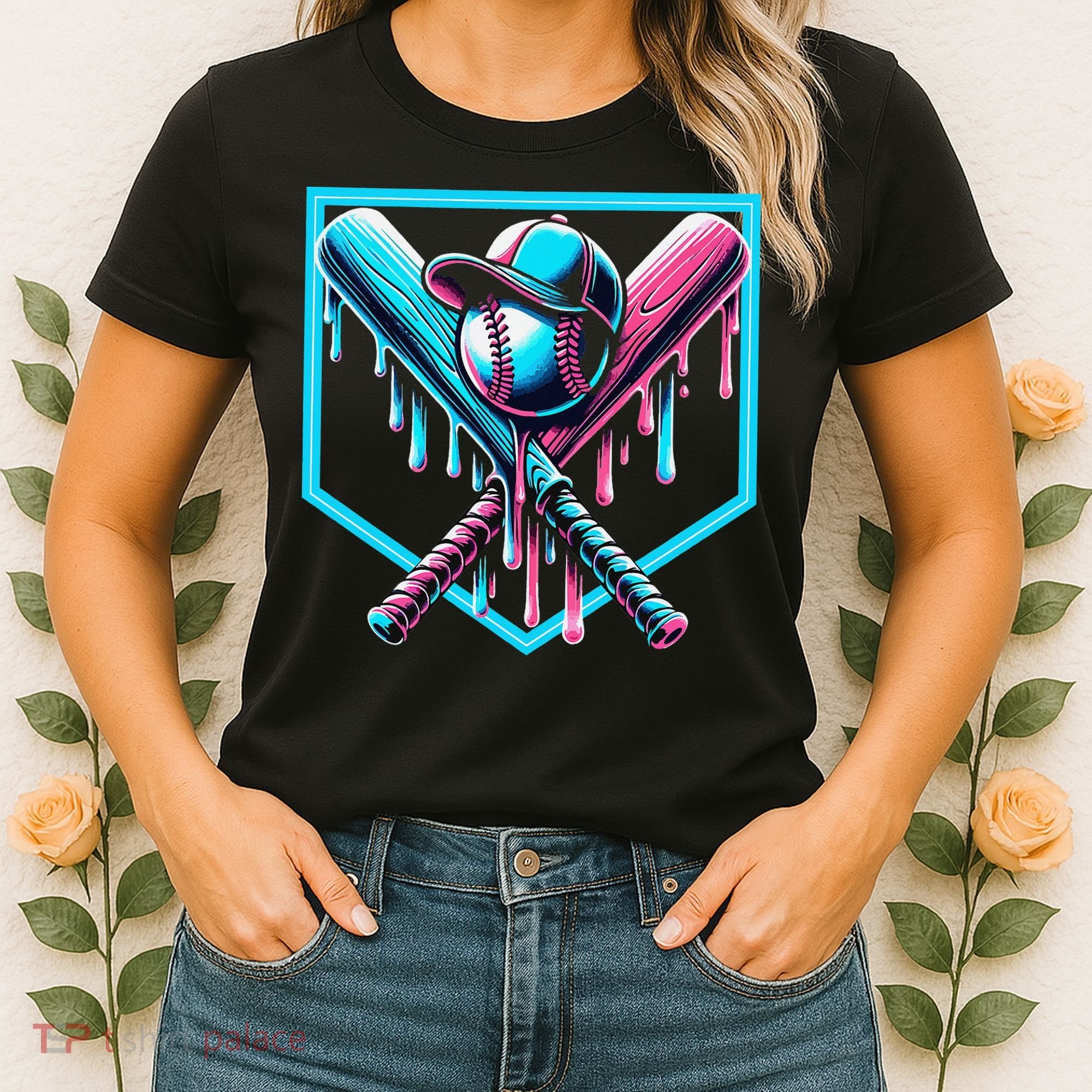 Baseball Home Drip  Baseball Bat Gift Women's T-Shirt